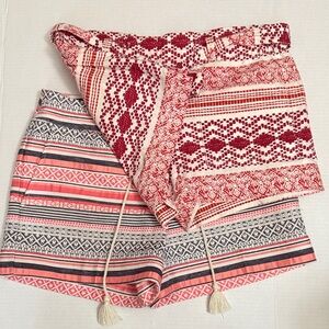 LOFT Red and White High Waist Women's Shorts BUNDLE